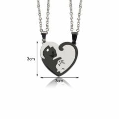 Best Friends Yin Yang Kedili Kolye Kalp Sevgili Çift Arkadaş Kolyesi