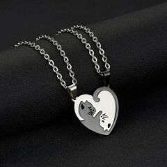Best Friends Yin Yang Kedili Kolye Kalp Sevgili Çift Arkadaş Kolyesi