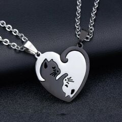 Best Friends Yin Yang Kedili Kolye Kalp Sevgili Çift Arkadaş Kolyesi