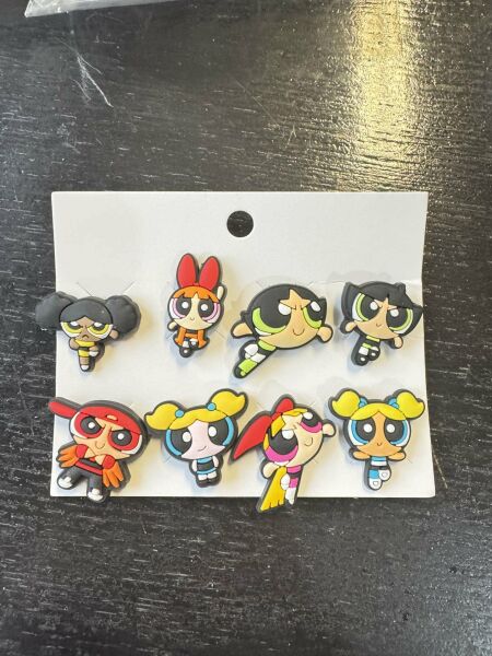 Powerpuff Girls Crocks Terlik Süsü Jibbitz Crocs Aksesuarı 8 Adet