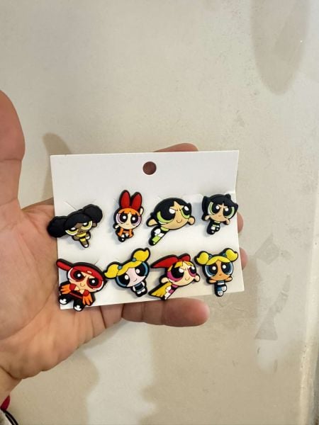 Powerpuff Girls Crocks Terlik Süsü Jibbitz Crocs Aksesuarı 8 Adet