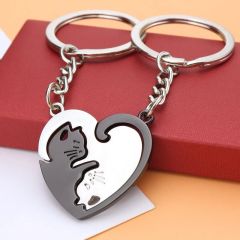 Yin Yang Çift Kedi Anahtarlıklık Best Friends Çift Sevgili Anahtarlık