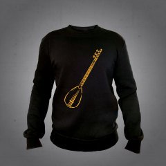 Bağlama Sweatshirt Black Gold L