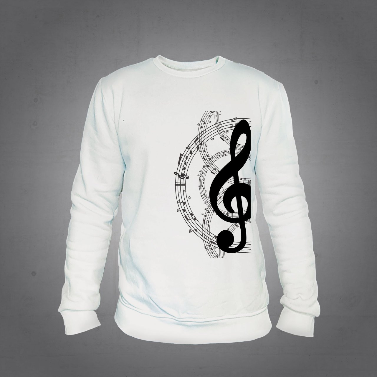 Sol Anahtar Nota Sweatshirt Ekru L