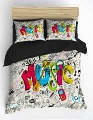Music Notalar Çift Kişilik Nevresim Takımı