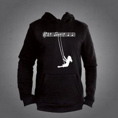 Notalarda Sallanan Kız Kapüşonlu Sweatshirt Siyah