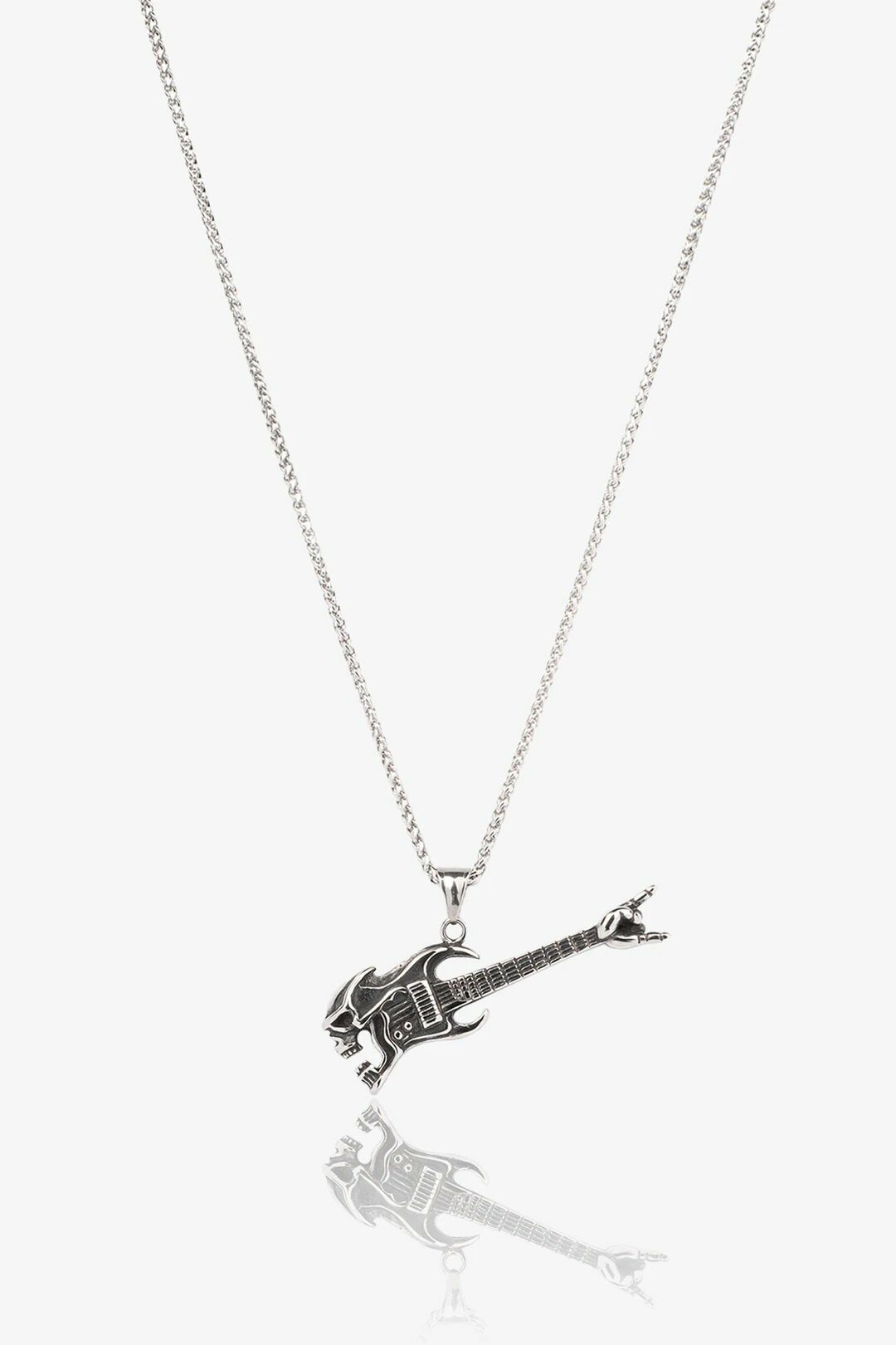 Rock Kuru Kafa Gitar Paslanmaz Çelik 316L Paslanmaz Kolye