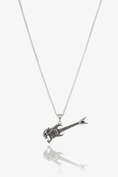 Rock Kuru Kafa Gitar Paslanmaz Çelik 316L Paslanmaz Kolye