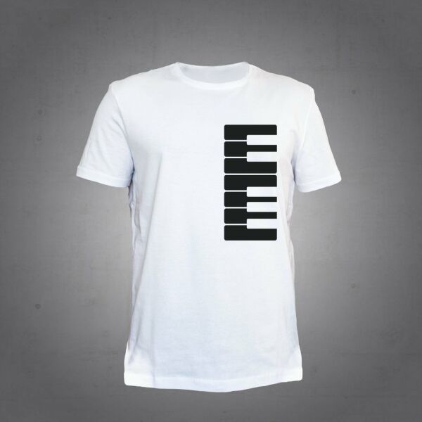 Herşey Nota Piyano Beyaz T-Shirt
