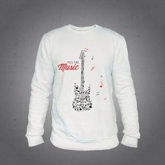 Gitar Notalar Sweatshirt Ekru