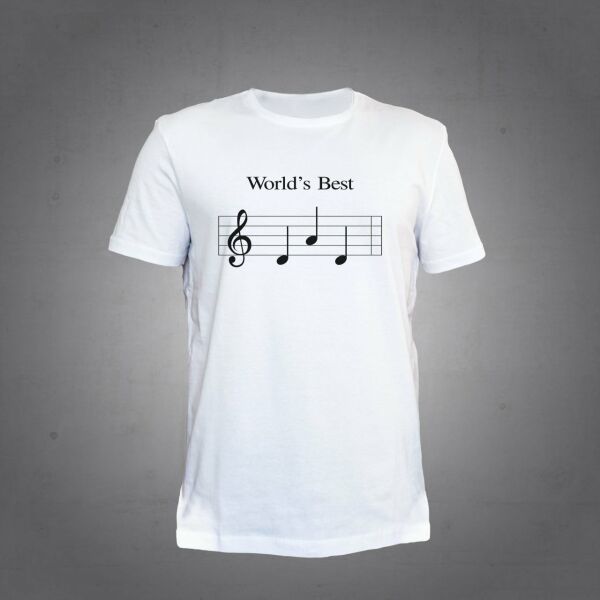 Herşey Nota World's Best Beyaz T-Shirt Unisex