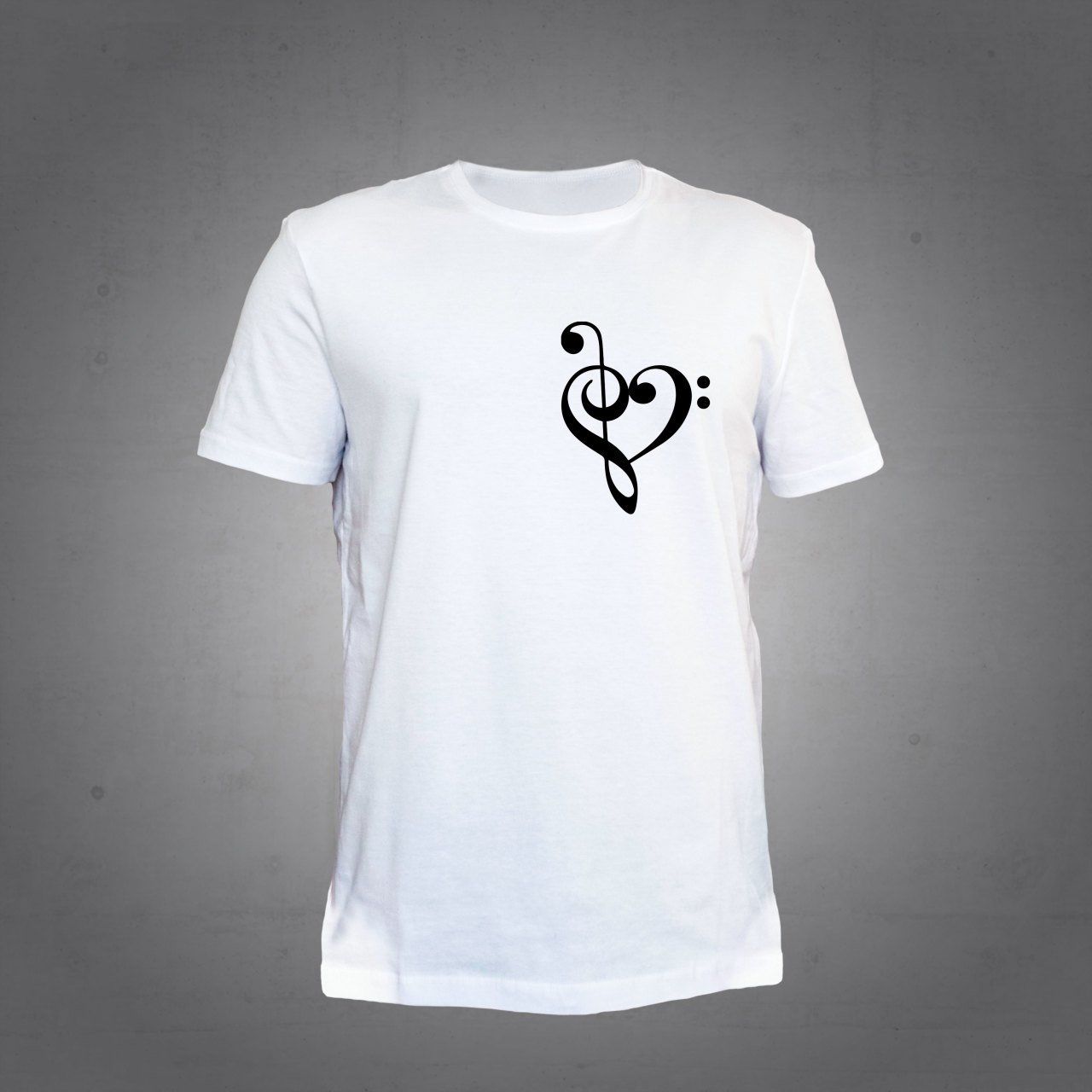 Herşey Nota Fa Anahtar Sol Anahtar Beyaz T-Shirt Unisex