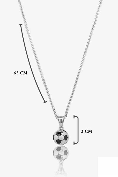 Futbol Futbolcu Topu Paslanmaz Çelik Kolye Zincir ve Kolye Ucu
