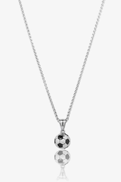 Futbol Futbolcu Topu Paslanmaz Çelik Kolye Zincir ve Kolye Ucu
