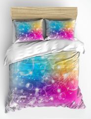 Renkli Notalar Çift Kişilik Nevresim Takımı