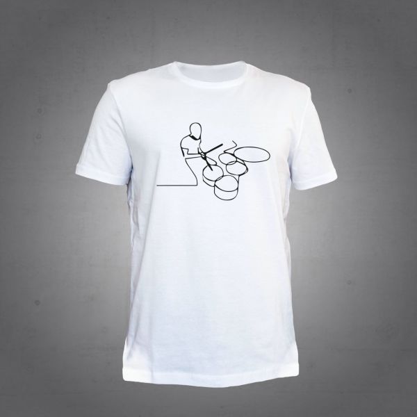 Herşey Nota Bateri Çalan Adam Beyaz Tshirt Unisex