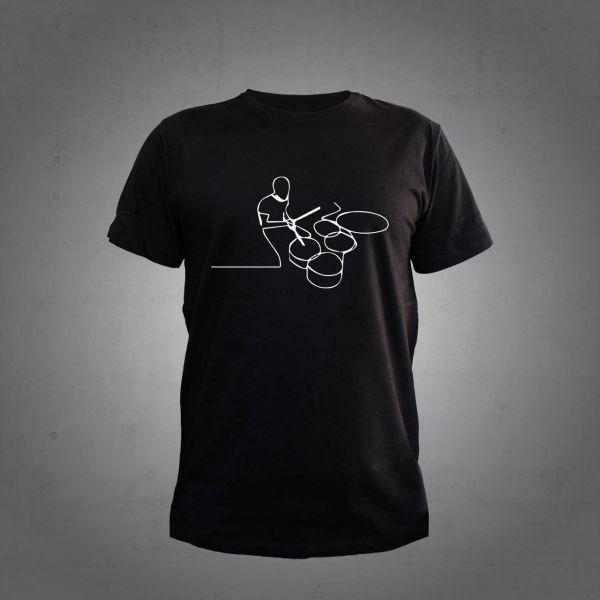 Herşey Nota Bateri Çalan Adam Siyah T-Shirt Unisex