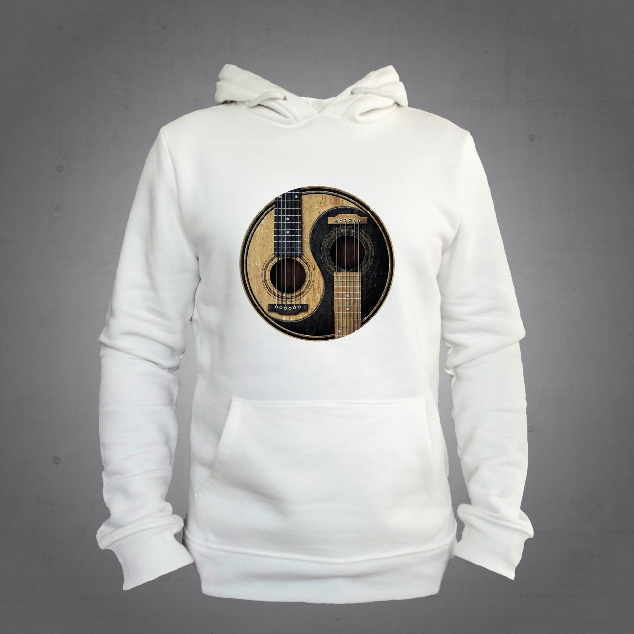 Gitar Kapüşonlu Sweatshirt Ekru