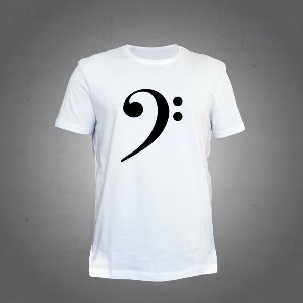 Herşey Nota Fa Anahtar Beyaz T-Shirt Unisex
