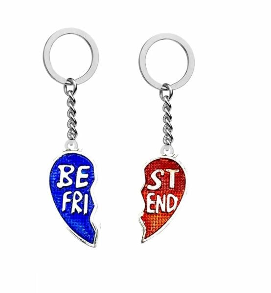 Kalp Best Friends Arkadaşlık Anahtarlık veya Çanta Süsü İkili Çift