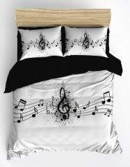 Sol Anahtar Notalar Çift Kişilik Nevresim Takımı