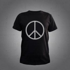 Barış Simgesi Siyah Tshirt Piyano