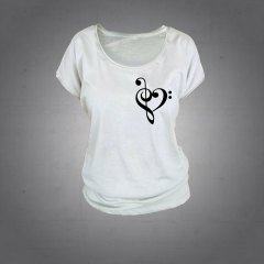 Fa Anahtar Nota Tshirt Kadın L