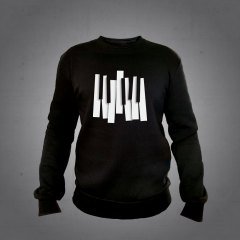Piyano Çarpık Sweatshirt Black L
