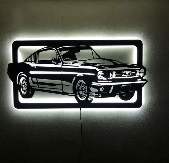 Mustang Led Işıklı Tablo