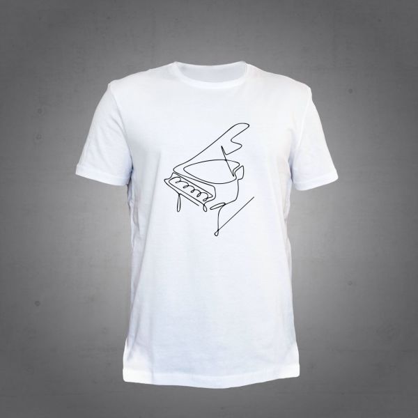 Herşey Nota Piyano Beyaz T-Shirt Unisex
