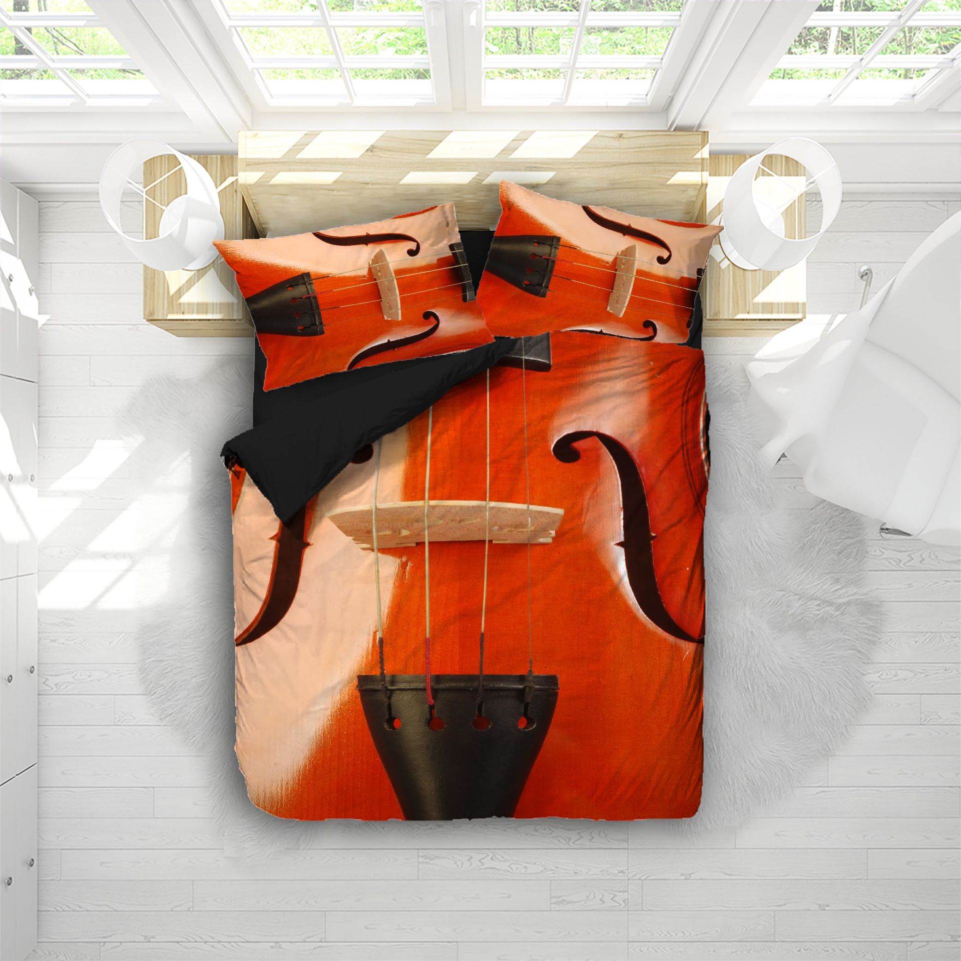Keman Violin Çift Kişilik Nevresim Takımı