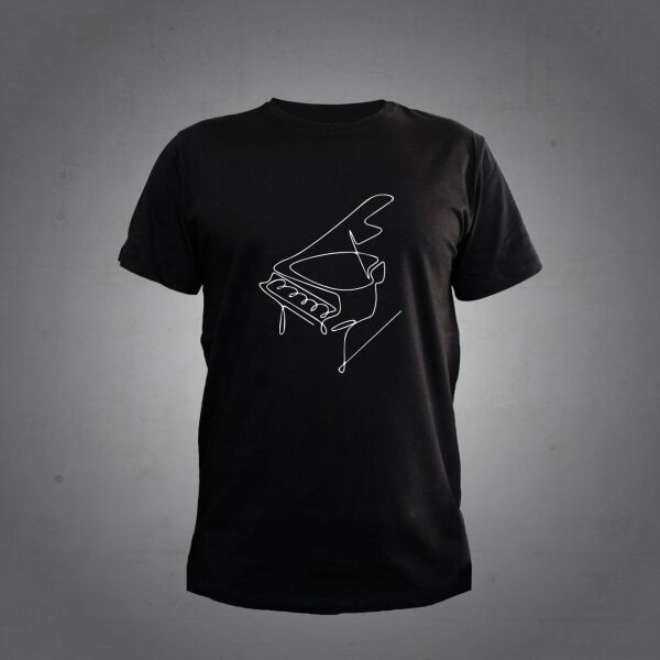Herşey Nota Piyano Siyah T-shirt Unisex