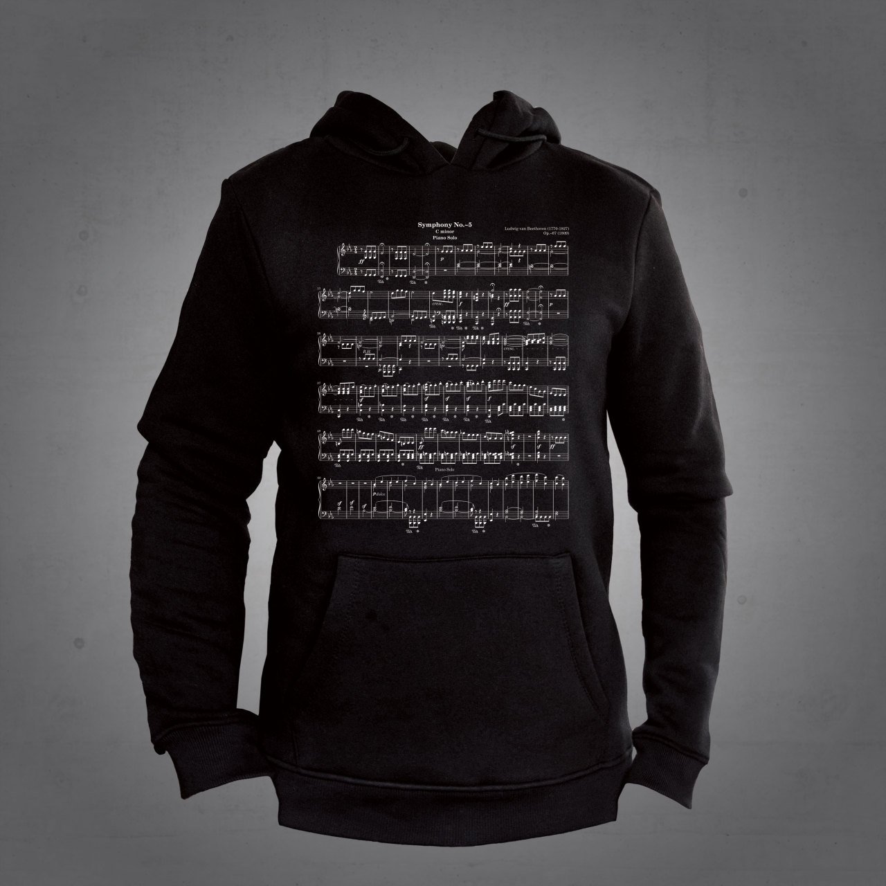 5. Senfoni Notalar Sweatshirt Hoodie Black L