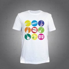 Müzik Aletleri Renkli Tshirt