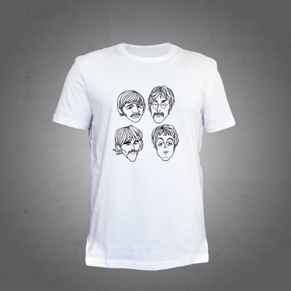 Herşey Nota The beatles Beyaz Tshirt Unisex