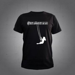 Notalarda Sallanan Kız Siyah Tshirt L