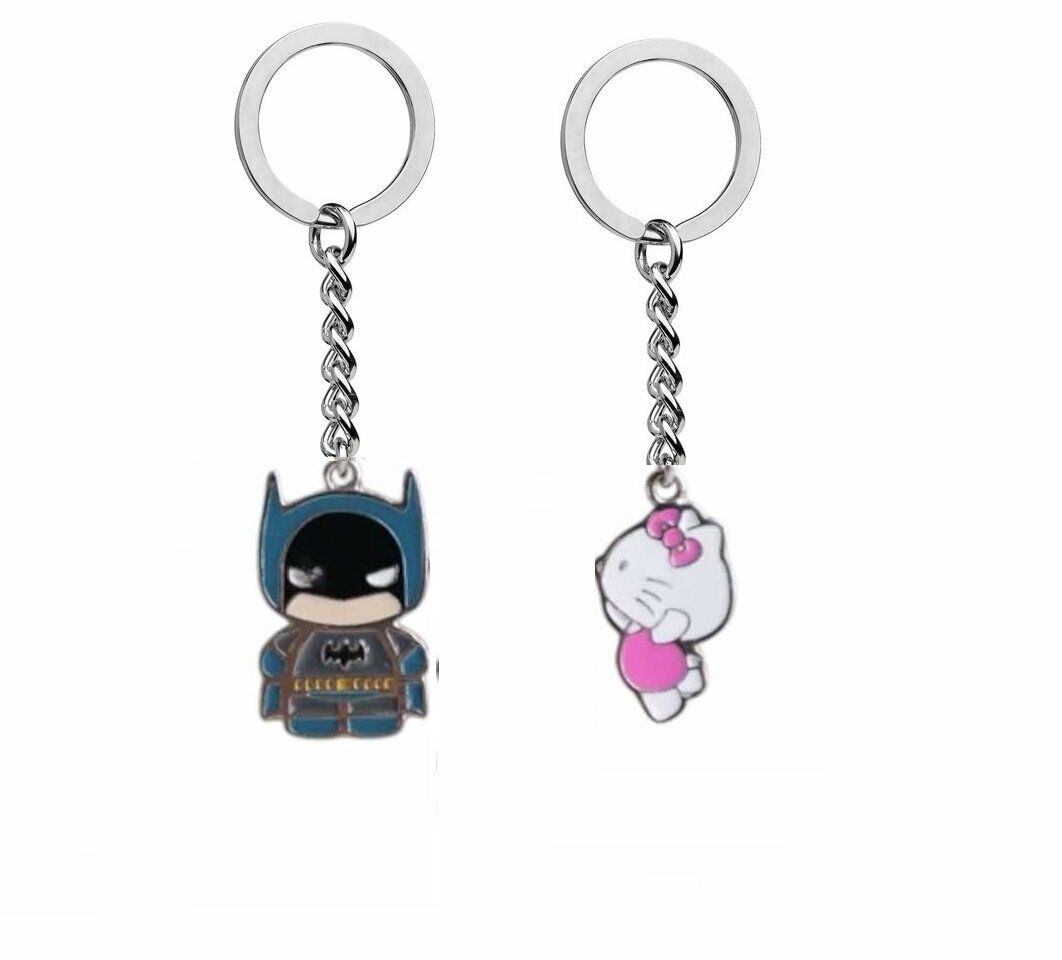 Batman Hello Kitty İkili 2 Adet Çift Anahtarlık veya Çanta Süsü