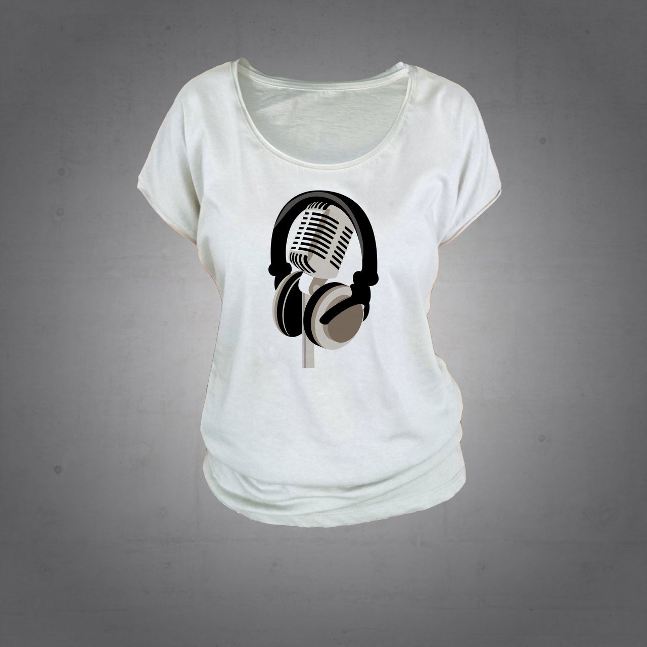 Kulaklık Mikrofon Tshirt Kadın
