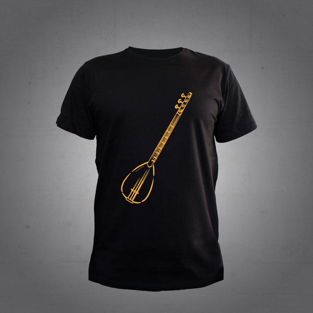 Herşey Nota Bağlama Saz T-Shirt Siyah Unisex