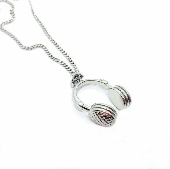 Dj Kulaklık Gümüş Renk Kolye