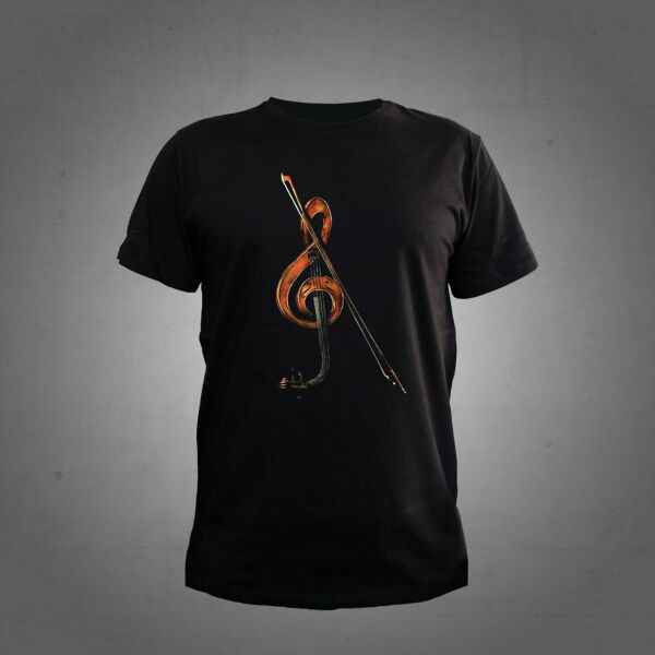 Herşey Nota Keman Tshirt Black Unisex