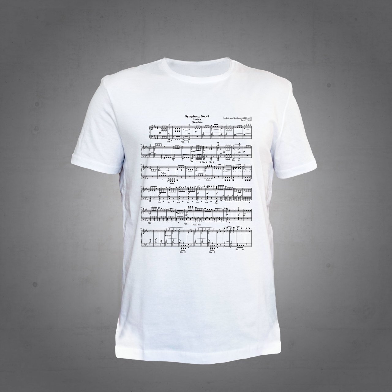 5. Senfoni Notalar Beyaz Tshirt