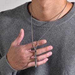 Yüksek Kalite Punk Hip-hop Hançer Bıçak Kolye