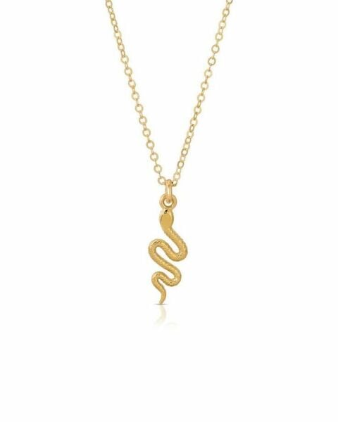Yılan Snake Paslanmaz Çelik Gold Kolye