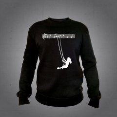 Notalarda Sallanan Kız Sweatshirt Siyah L