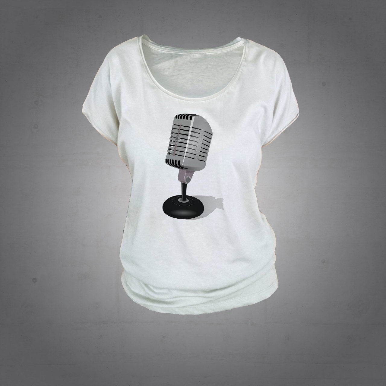 Mkrofon Vintage Tshirt Kadın L