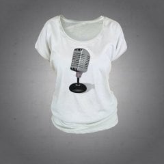 Mkrofon Vintage Tshirt Kadın L