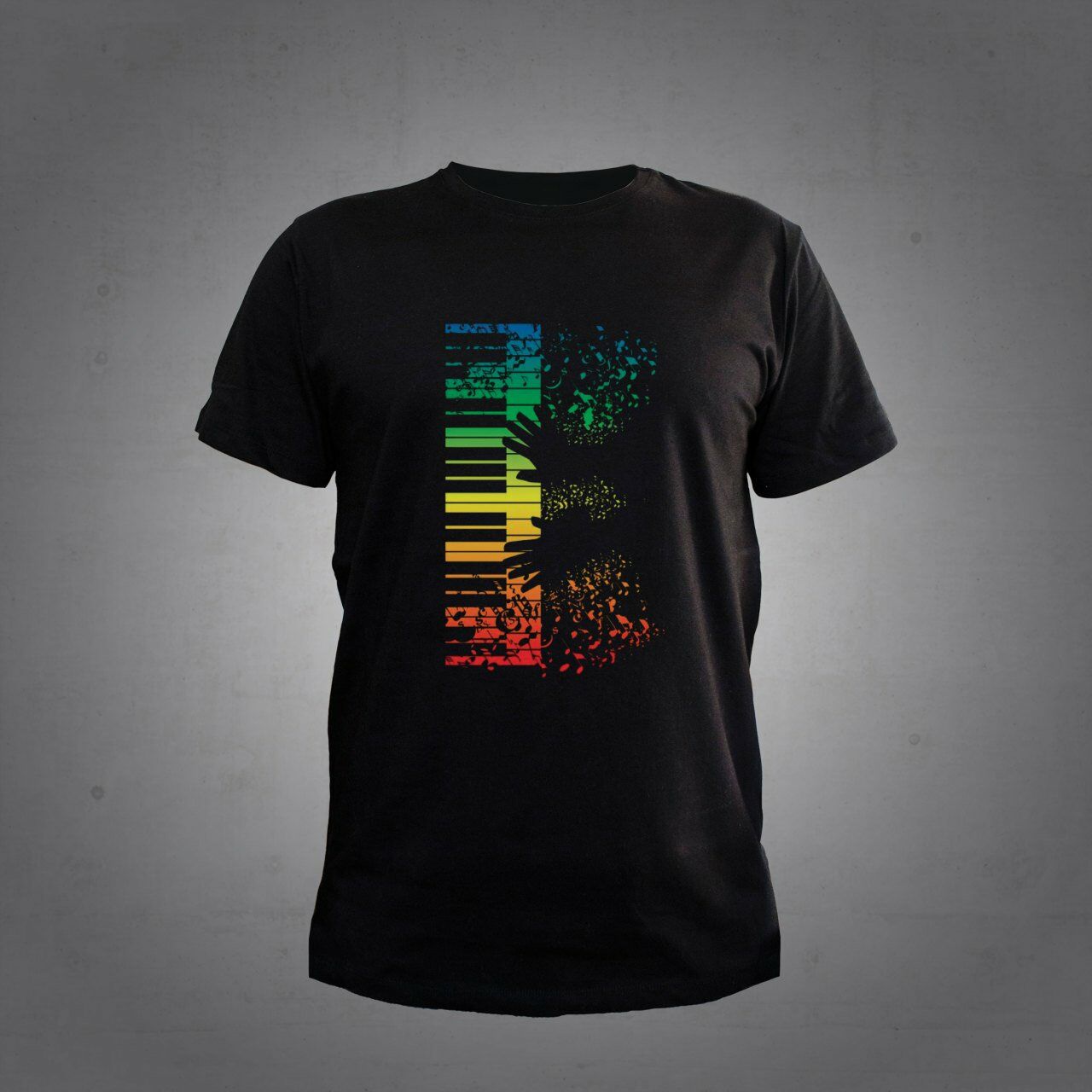 Herşey Nota Piyano Siyah Tshirt Unisex