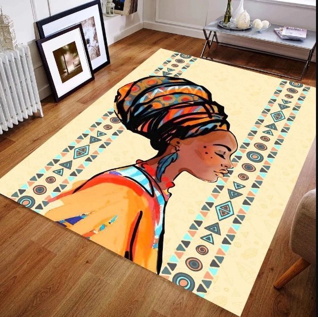 Afrika Kadın Desenli Salon Halısı