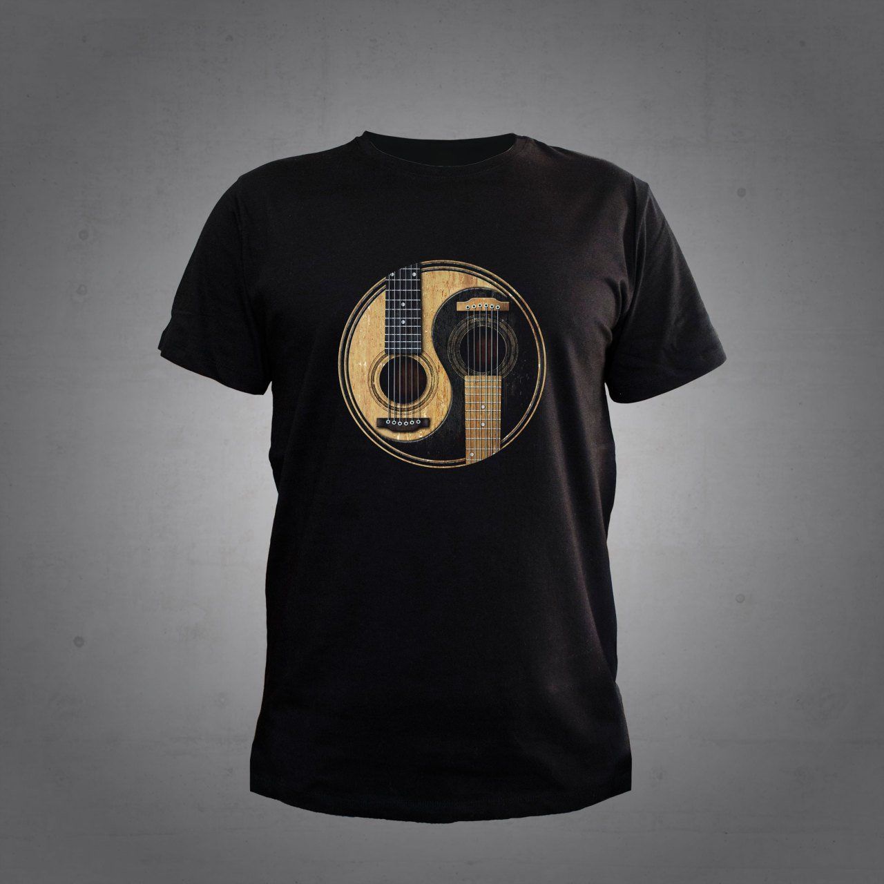 Herşey Nota Gitar Tshirt Siyah Unisex